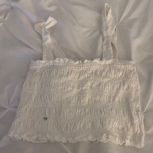 White Smocked Women's Top